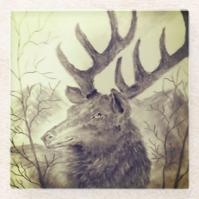 Posavasos De Vidrio The Bull Elk (Anverso)