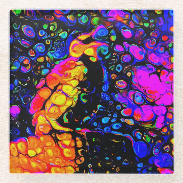 Posavasos De Vidrio The Lonely Bird 4: Liquid Art Style (Anverso)