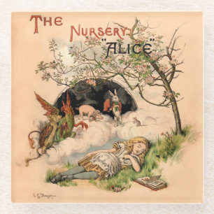 Posavasos De Vidrio The Nursery Alice 1890 Cubierta Vintage Wonderland