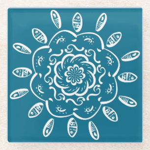 Posavasos De Vidrio Tidepool Mandala