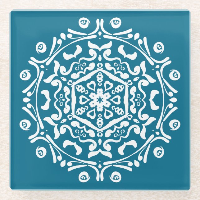 Posavasos De Vidrio Tidepool Mandala (Anverso)