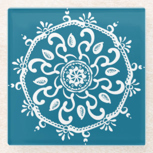 Posavasos De Vidrio Tidepool Mandala