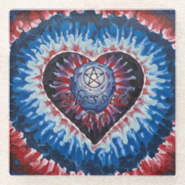 Posavasos De Vidrio TieDyeHeart