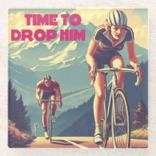 Posavasos De Vidrio Tiempo de Dejarlo en Bicicleta