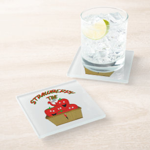Posavasos De Vidrio ¡Tiempo de fresa!