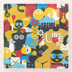 Posavasos De Vidrio Tiempo de verano