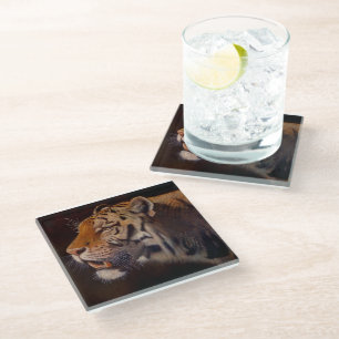 Posavasos De Vidrio Tigre Majestuoso