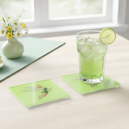Posavasos De Vidrio Tinker Bell Glass Coaster