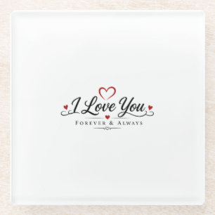 Posavasos De Vidrio Tipografía de Te Amo