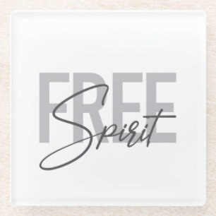 Posavasos De Vidrio Tipografía moderna, simple, fresca de espíritu lib