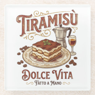 Posavasos De Vidrio Tiramisú Dolce Vita Postre Italiano 