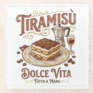 Posavasos De Vidrio Tiramisú Dolce Vita Postre Italiano 