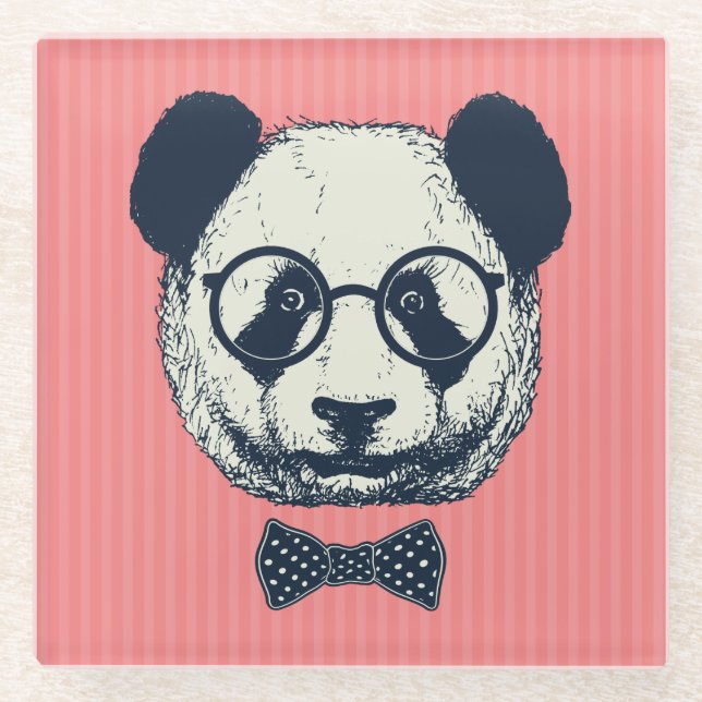 Posavasos De Vidrio Tiras Panda (Anverso)