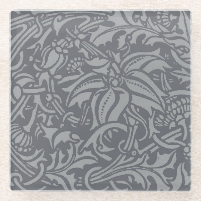 Posavasos De Vidrio Tistle escocés Knot William Morris Style (Anverso)