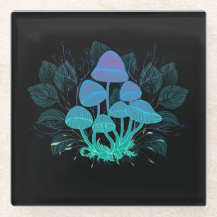 Posavasos De Vidrio Toadstools en Bushes