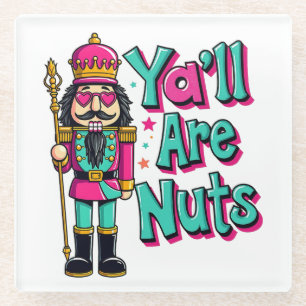 Posavasos De Vidrio Todos están locos Navidades cómicos