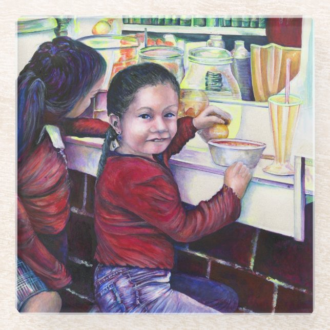 Posavasos De Vidrio Todos los buenos Chicas tienen helado (Anverso)