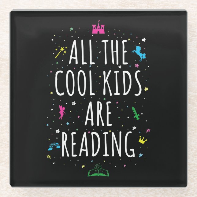 Posavasos De Vidrio Todos los niños de Guay están leyendo (Anverso)