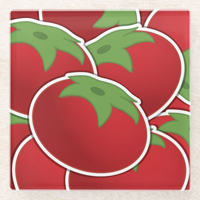 Posavasos De Vidrio Tomate fundido (Anverso)