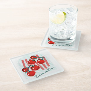Posavasos De Vidrio Tomates caprichosos patrón Italia