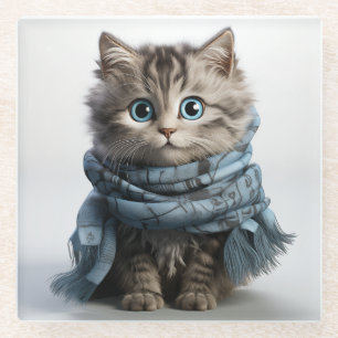 Posavasos De Vidrio Tommy, el gato de peluche más fluido