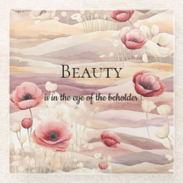 Posavasos De Vidrio Tono crema burde Floral Desayuno de novia