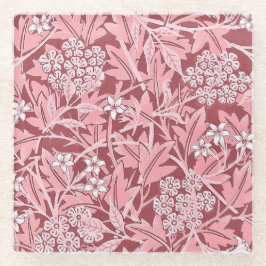 Posavasos De Vidrio Tono Rosa Floral Vintage de William Morris