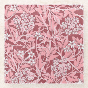 Posavasos De Vidrio Tono Rosa Floral Vintage de William Morris