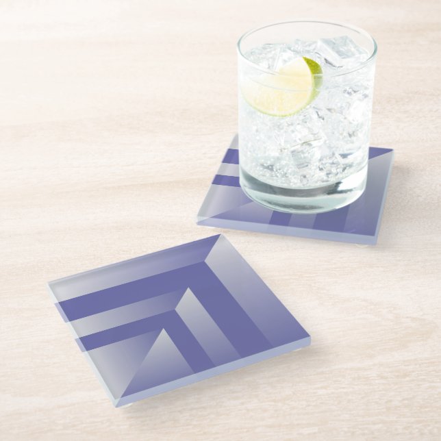Posavasos De Vidrio Tonos azul violeta (Angular)