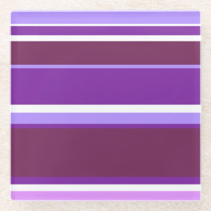Posavasos De Vidrio Tonos de rayas violetas