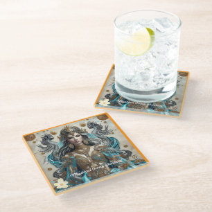 Posavasos De Vidrio "Toque oceánico de lujo"