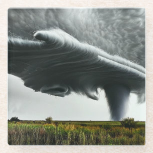 Posavasos De Vidrio Tornado de arte