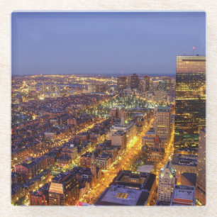 Posavasos De Vidrio Torre céntrica de Boston y de Hancock