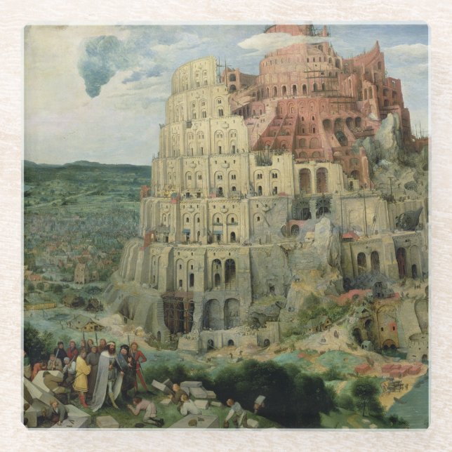Posavasos De Vidrio Torre de Babel (Anverso)