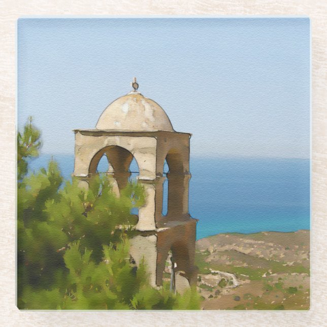 Posavasos De Vidrio Torre de campana acuática (Anverso)