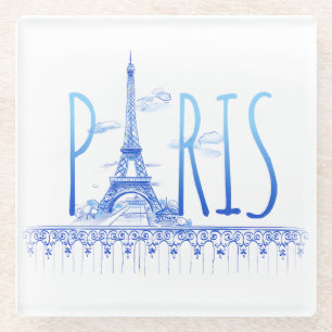 Posavasos De Vidrio Torre Eiffel Paris Francia