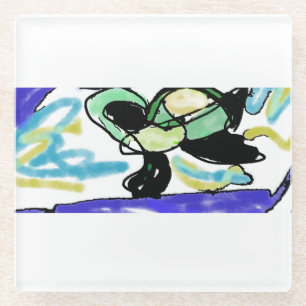Posavasos De Vidrio Tortuga marina fresco verano