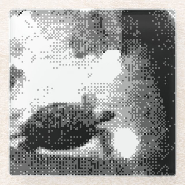 Posavasos De Vidrio tortugas pixeladas (Anverso)