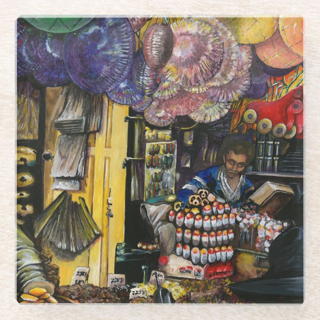 Posavasos De Vidrio Tradiciones de comercio antiguo, Jerusalén (Anverso)