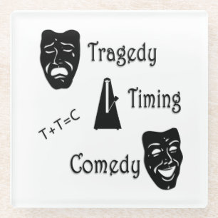 Posavasos De Vidrio Tragedia + Timing igual a teatro de comedia
