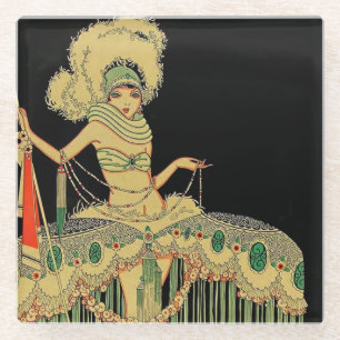 Posavasos De Vidrio “Traje Peplo” Portada de revista de 1926 por J Car