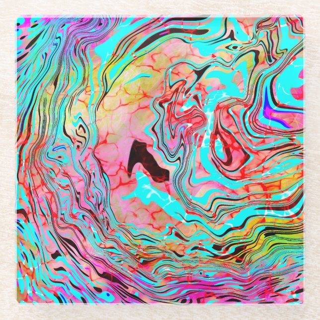 Posavasos De Vidrio Tranquilidad Resumen Arte fluido (Anverso)