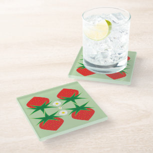 Posavasos De Vidrio Transplante de fresa de vidrio
