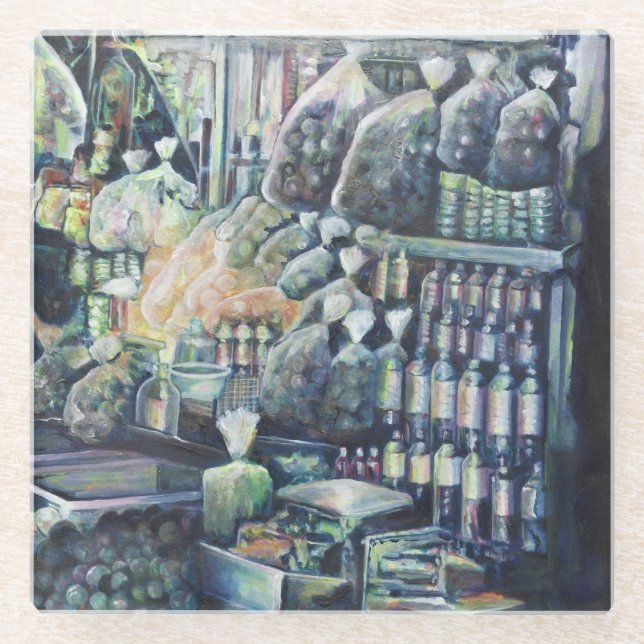 Posavasos De Vidrio Trasladó el objetivo, Singapur (Anverso)