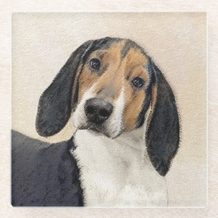 Posavasos De Vidrio Treeing Walker Coonhound Painting - Arte original