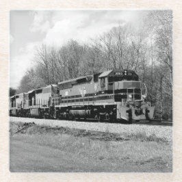 Posavasos De Vidrio Tren B&W de la primavera