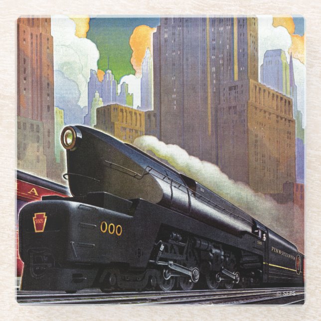 Posavasos De Vidrio Tren de Pennsylvania por desconocido (Anverso)