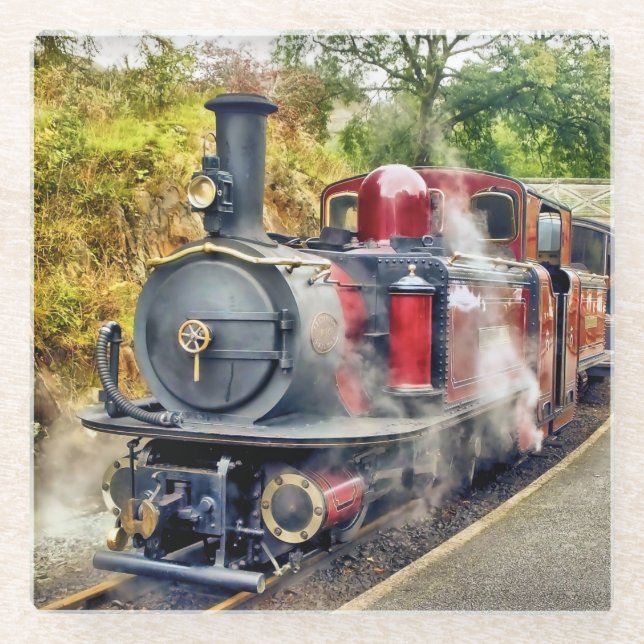 POSAVASOS DE VIDRIO TREN DE VAPOR (Anverso)