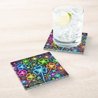 POSAVASOS DE VIDRIO TREPAS IRLANDESES DE ASPECTO NEÓN DE COLORES INTEN