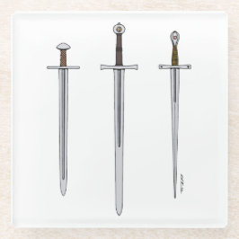 Posavasos De Vidrio Tres espadas medievales 2016